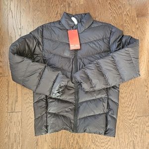 Camel Crown Puffer Jacket Duck Down Mens Zipper Pockets M